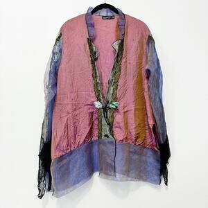 Vintage Lee Andersen Tulle Jacket Fairycore Art To Wear Whimsical FLAWS Medium